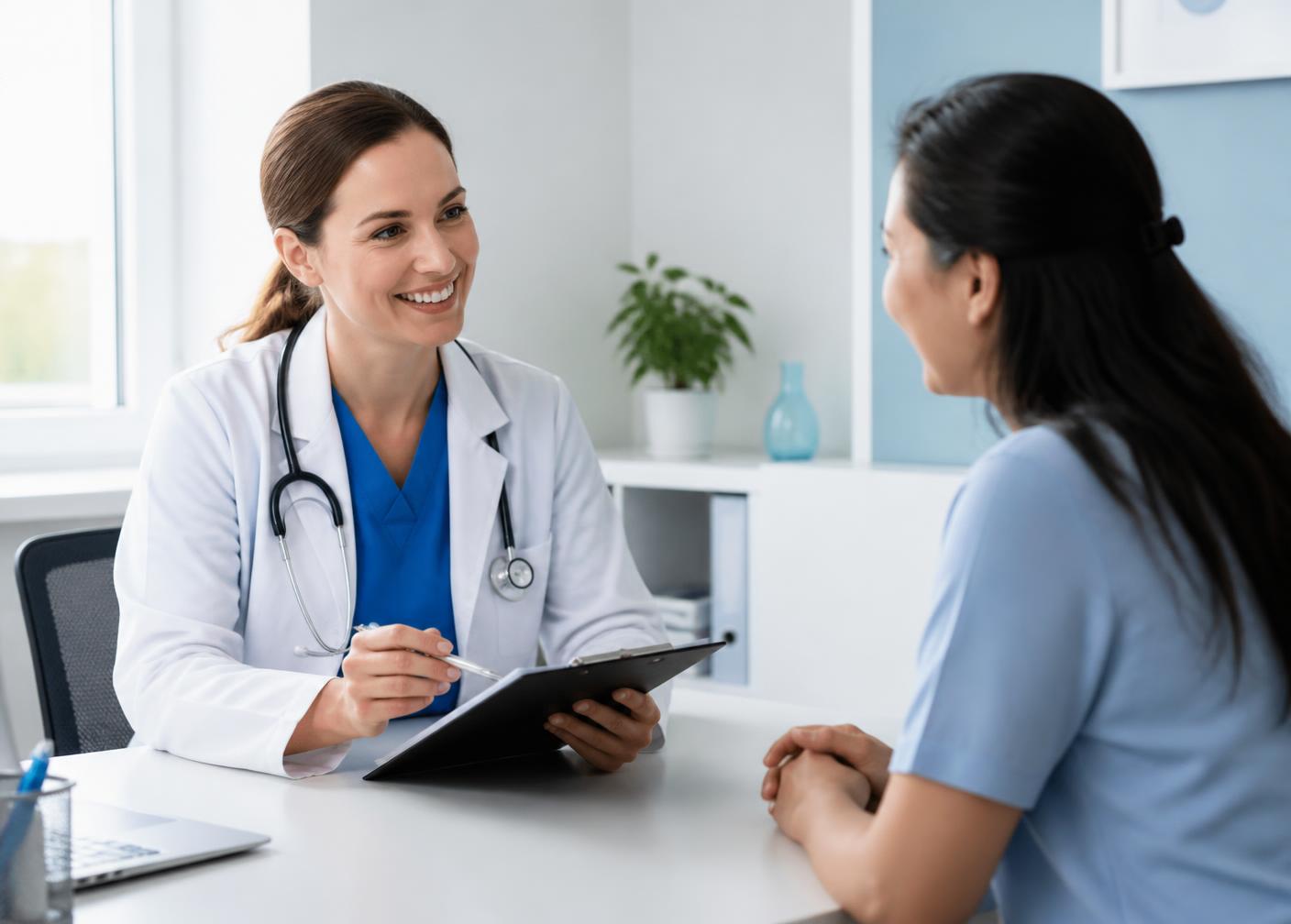 Healthcare provider reviewing a care plan with a patient